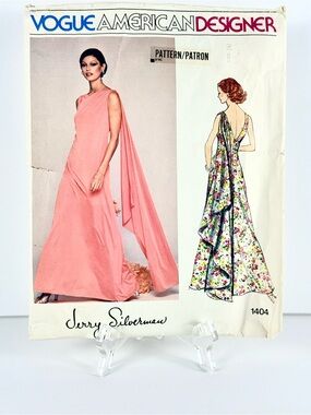 Vintage 1970s Vogue American Designer Original JERRY SILVERMAN 1404 Size 16, Cut